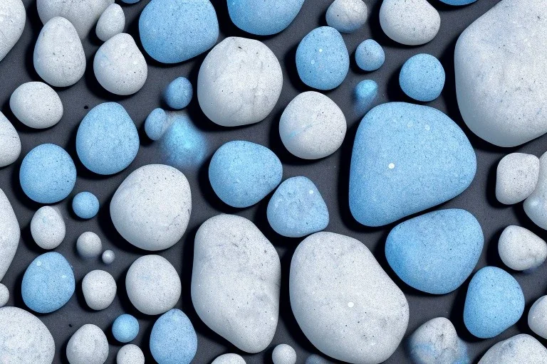 Blue raindrops on a white rock, close up view, photo quality, stone marble, ultra realistic