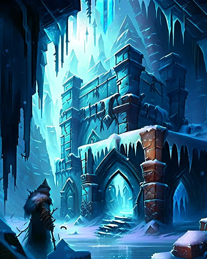 ice city dungeon fantasy rpg art painterly