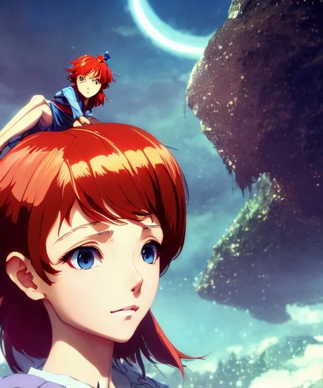 portrait, beautiful girl goddess, babycore red short hair, ice eyes, fantasy atmosphere, styled by Corrado Vanelli, Norman Rockwell, Boris Vallejo super detailed, Studio Ghibli, Anime Key Visual, by Makoto Shinkai, Deep Color, Intricate, 8k resolution concept art, Natural Lighting, Beautiful Composition