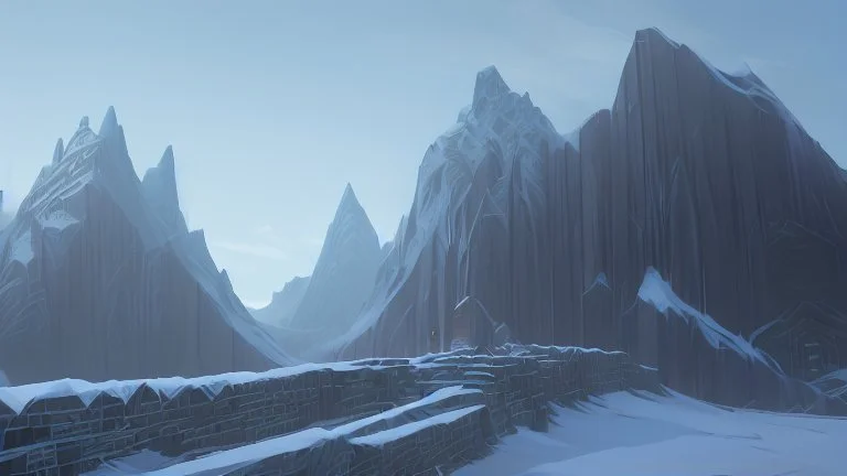 Rising before you is a six-hundred-foot-tall mountain of glacial ice, its peak carved to resemble a gigantic skull wearing a crown. Weaving up the mountain's southern slope are enormous stairs hewn from the ice. These steps, which extend from the base of the mountain to the base of the fortress, were clearly made for giants.