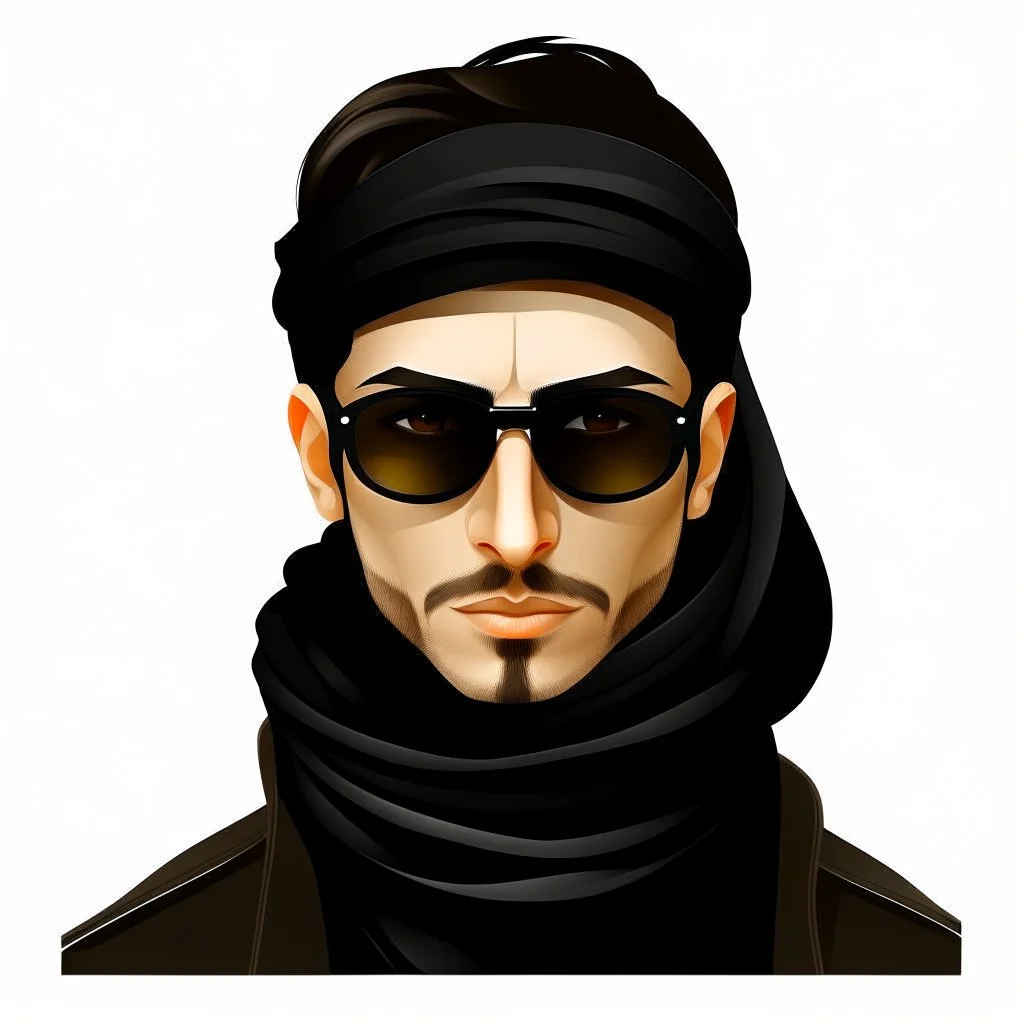 Avatar of a man wearing a black scarf and aviator glasses