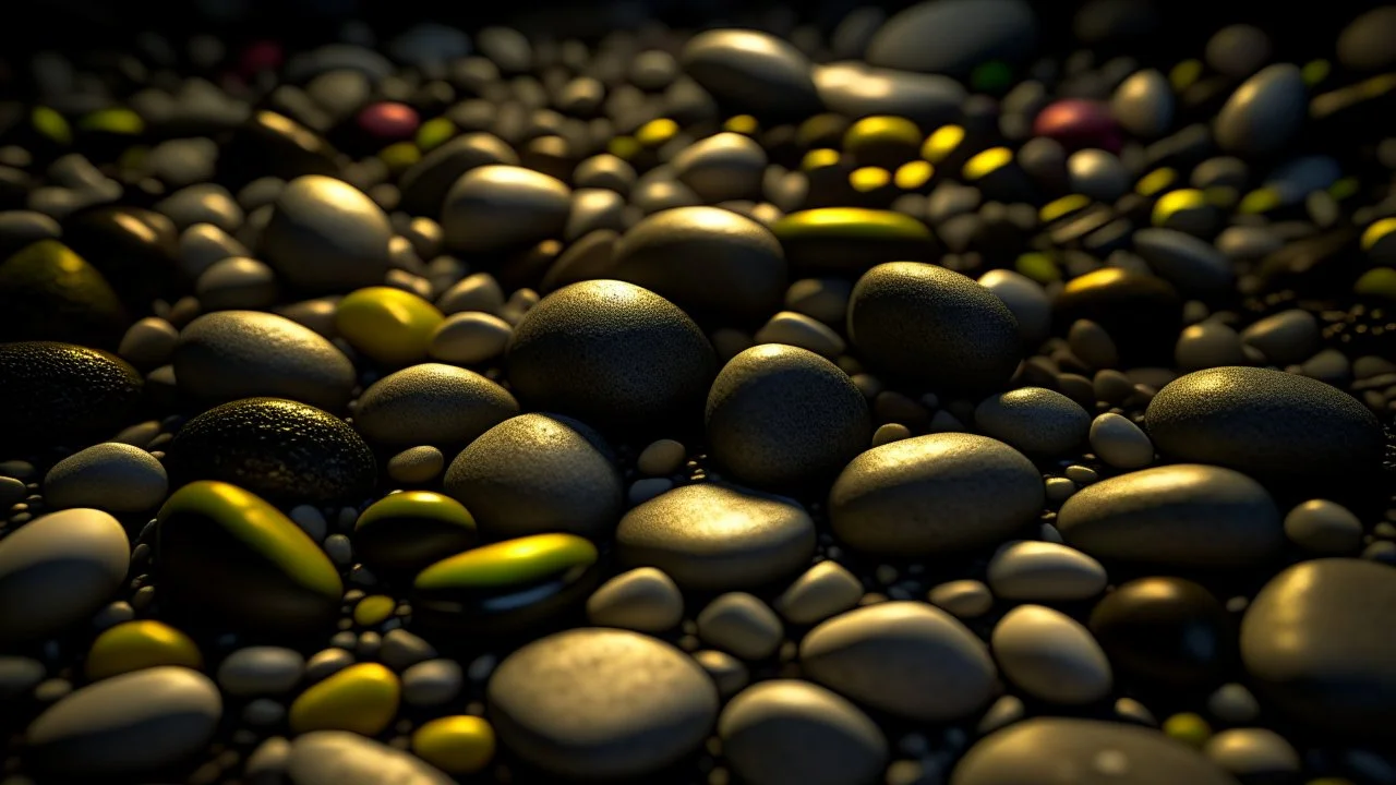 hundreds of pebbles and stones, asteroid, clustered, abstract, intricate details, RTX, matt, soft lighting, 135mm, photorealistic, no bokeh, good depth of field, in focus