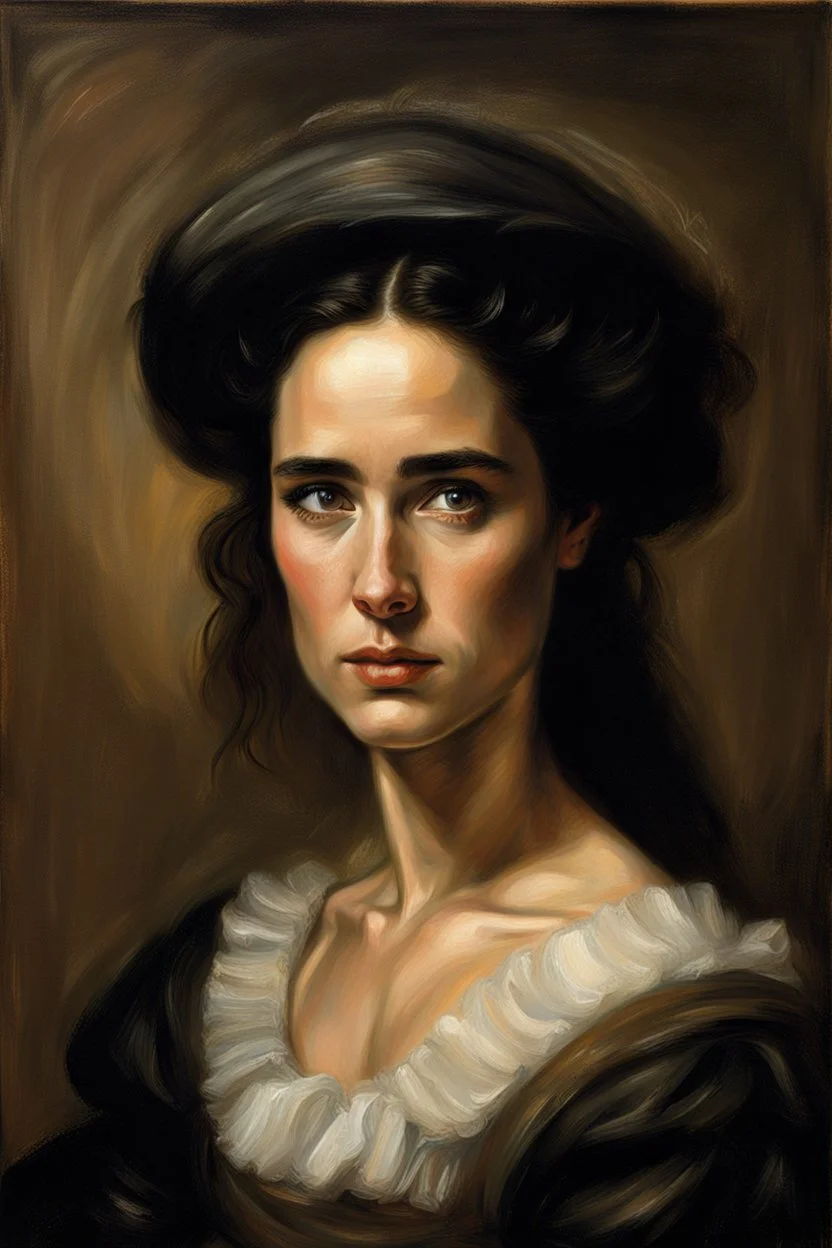 Jennifer Connelly painted by Rembrandt