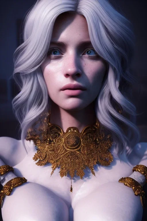 portrait of samantha prince set in ice cold, cinematic lighting, photorealistic, ornate, intricate, realistic, detailed, volumetric light and shadow, hyper HD, octane render, unreal engine 5 insanely detailed and intricate, hypermaximalist, elegant, ornate, hyper-realistic, super detailed --v 4