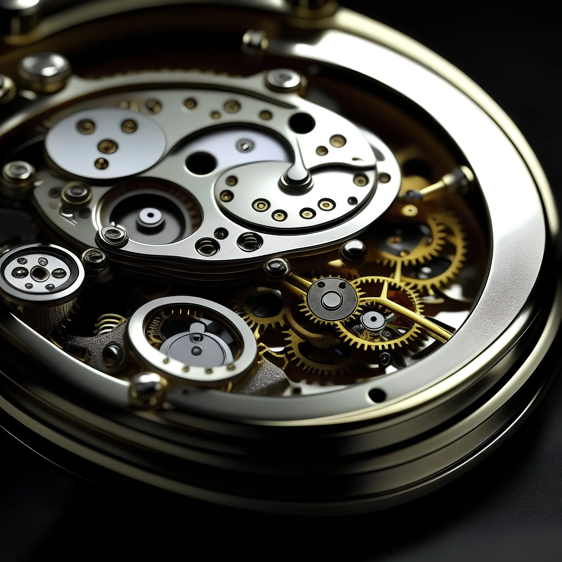 watch movement, detail, front view