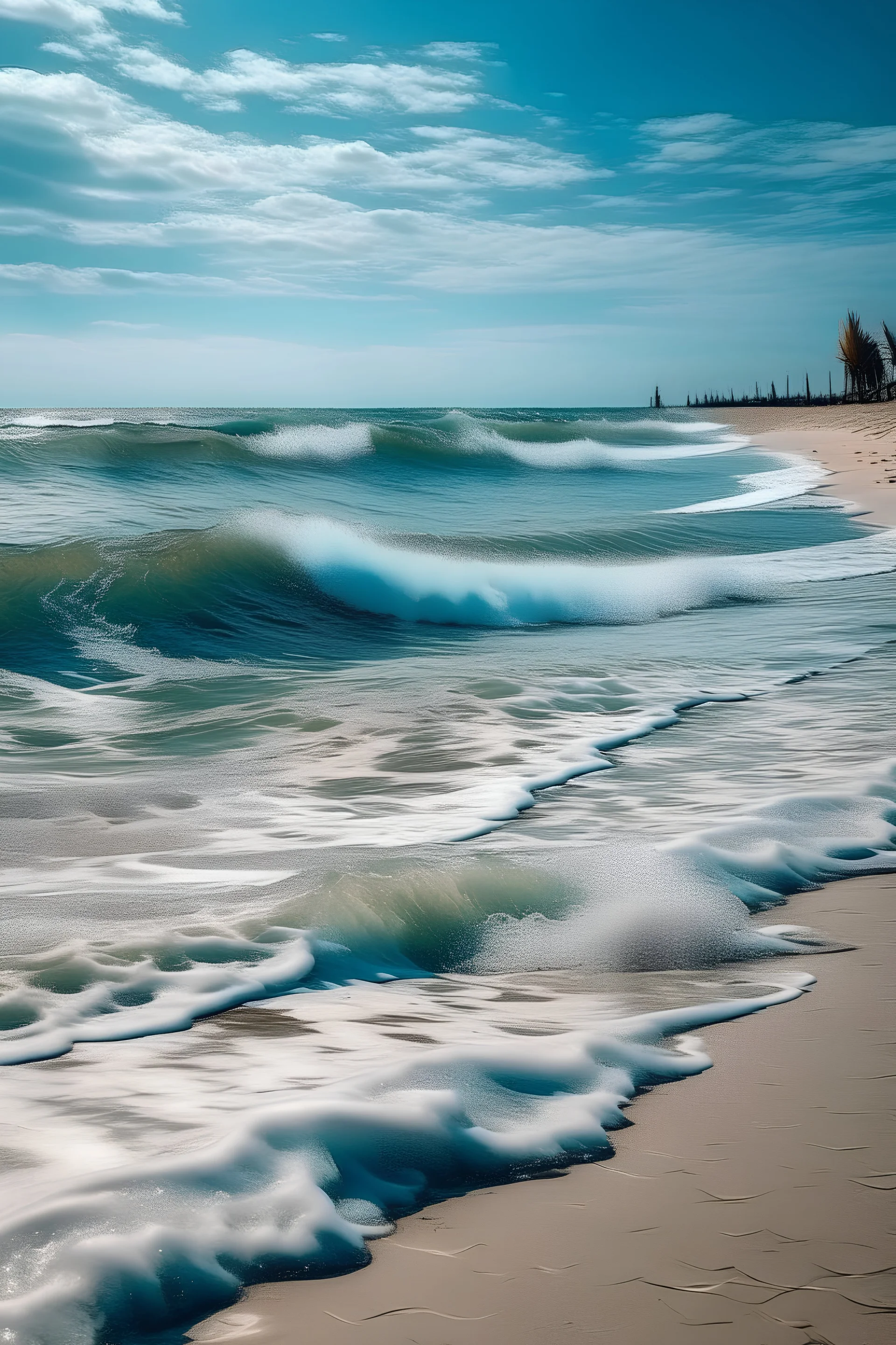 River in the sea beach