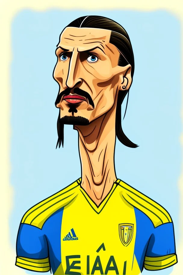 Zlatan Ibrahimovic Swedish football player ,cartoon 2d