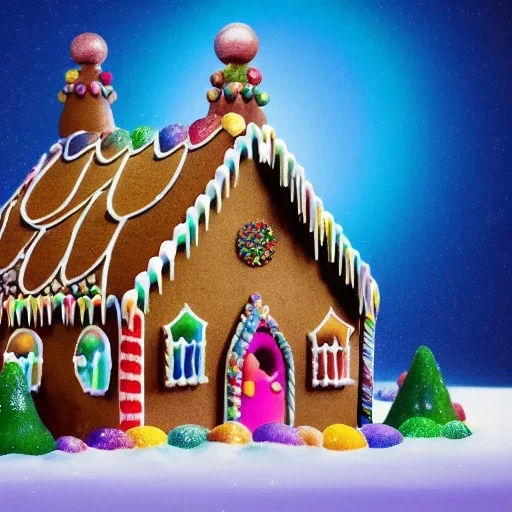 an intricate gingerbread house with vibrant rock candy windows under a glass dome, rainbow sprinkles, frosting, 8k resolution, centered, high-quality, ultrafine-detail, digital art, flickering light, detailed matte, volumetric lighting, illustration, 3D octane render, brian froud, howard lyon, ben goossens, George Grie, greg rutowski, alphonse mucha