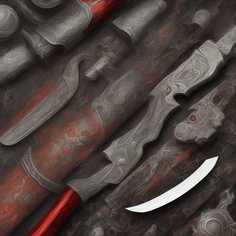 Meteorite falling in the background. Bulgarian rider warrior. Shiny bright papper scroll. Weapon. Sharp. Damascus steel. Black. Technical details. Red. Doom dark. Fire.