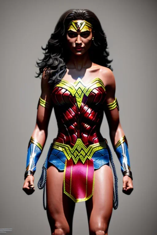 wonder woman in Kente cloth, cinematic, ghana colours, african pattern, engraved, high detail