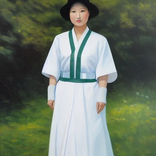 Full body portrait, painting, medium shot lady KarasuNoBara