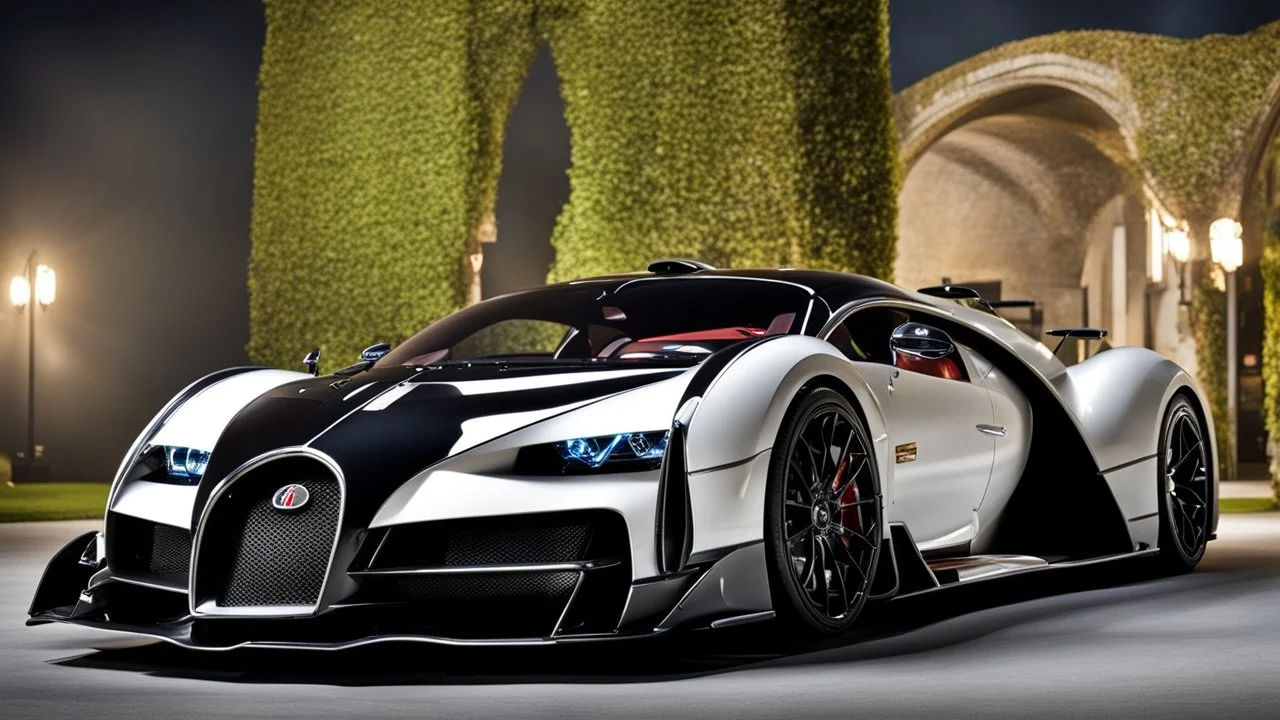Bugatti Atlantic type 57SC MANSORY Fused with Lamborghini Veneno, Super Detailed, desktop wallpaper, 4K