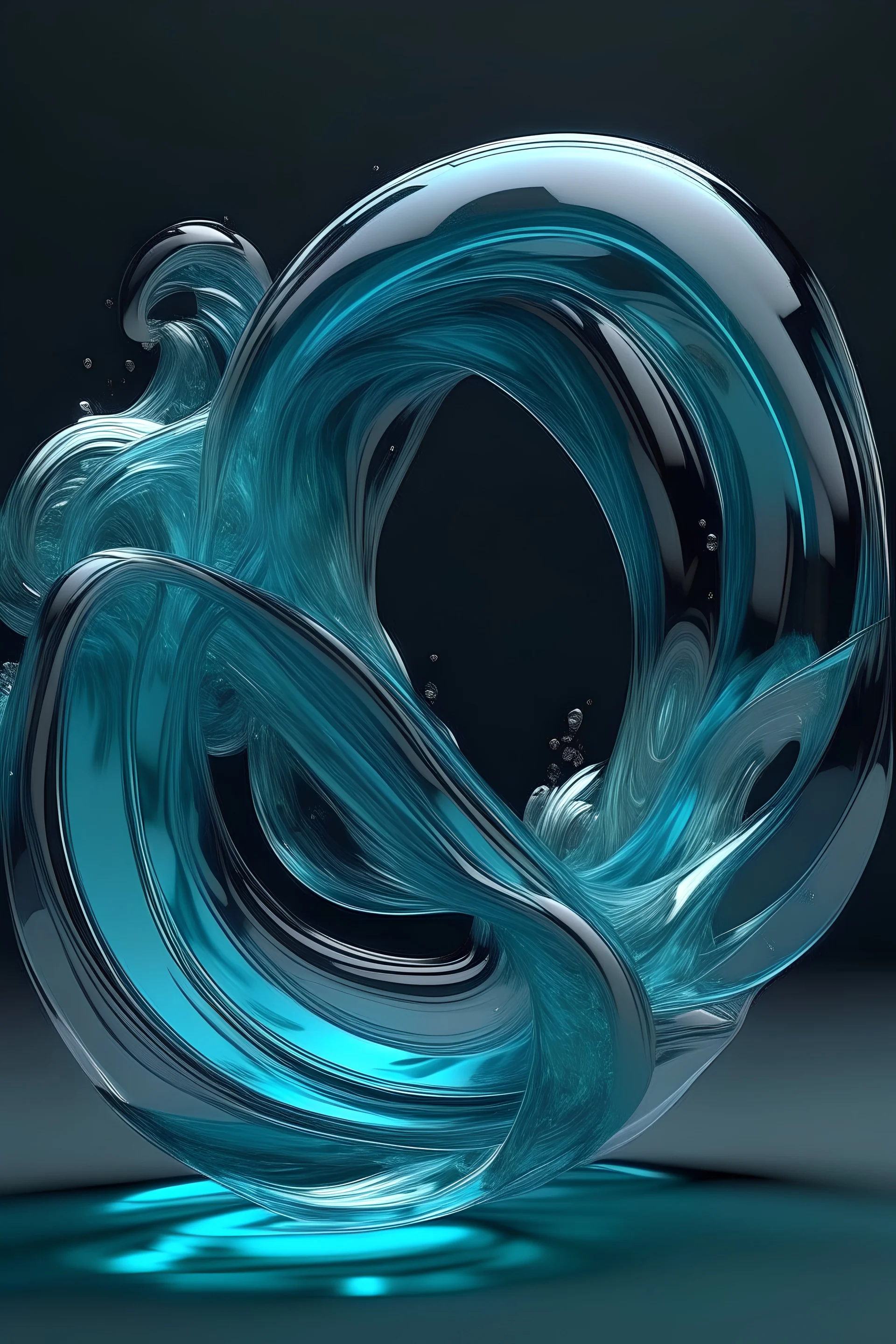 3d render, abstract glass sculpture, waves, levitating, quantum wave tracking --chaos 5 --stylize 350