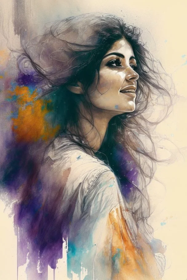 woman, life, freedom,Persian girls,watercolor, 4k, full detail, high resolution