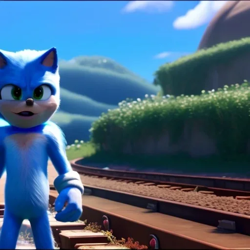 sonic races the train