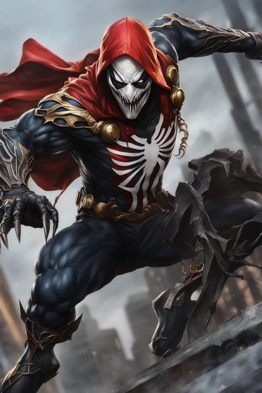 10k hyper realistic detailed Taskmaster fused with carnage symbiote