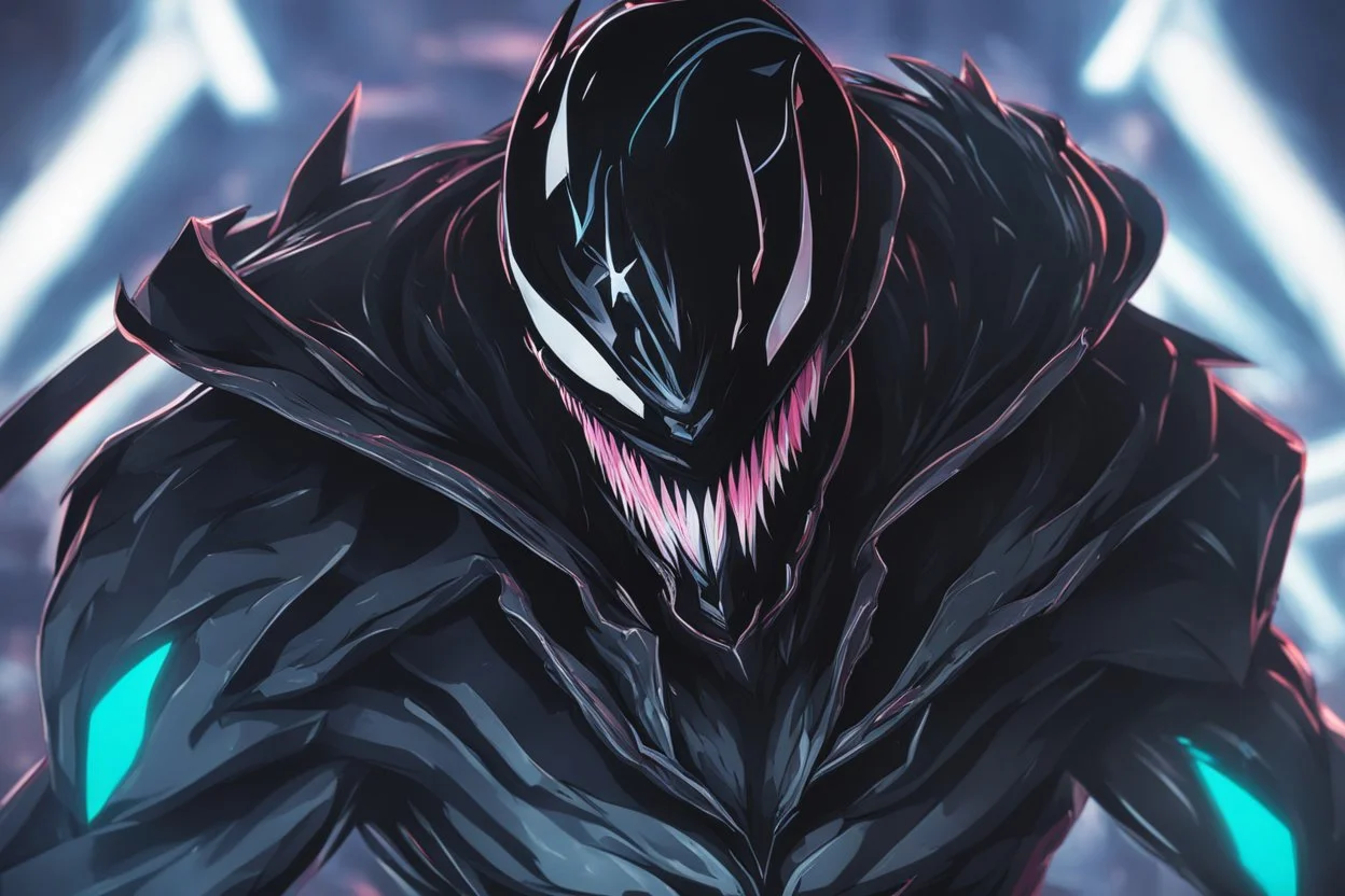 Venom kindred in 8k solo leveling shadow artstyle, machine them, close picture, rain, neon lights, intricate details, highly detailed, high details, detailed portrait, masterpiece,ultra detailed, ultra quality