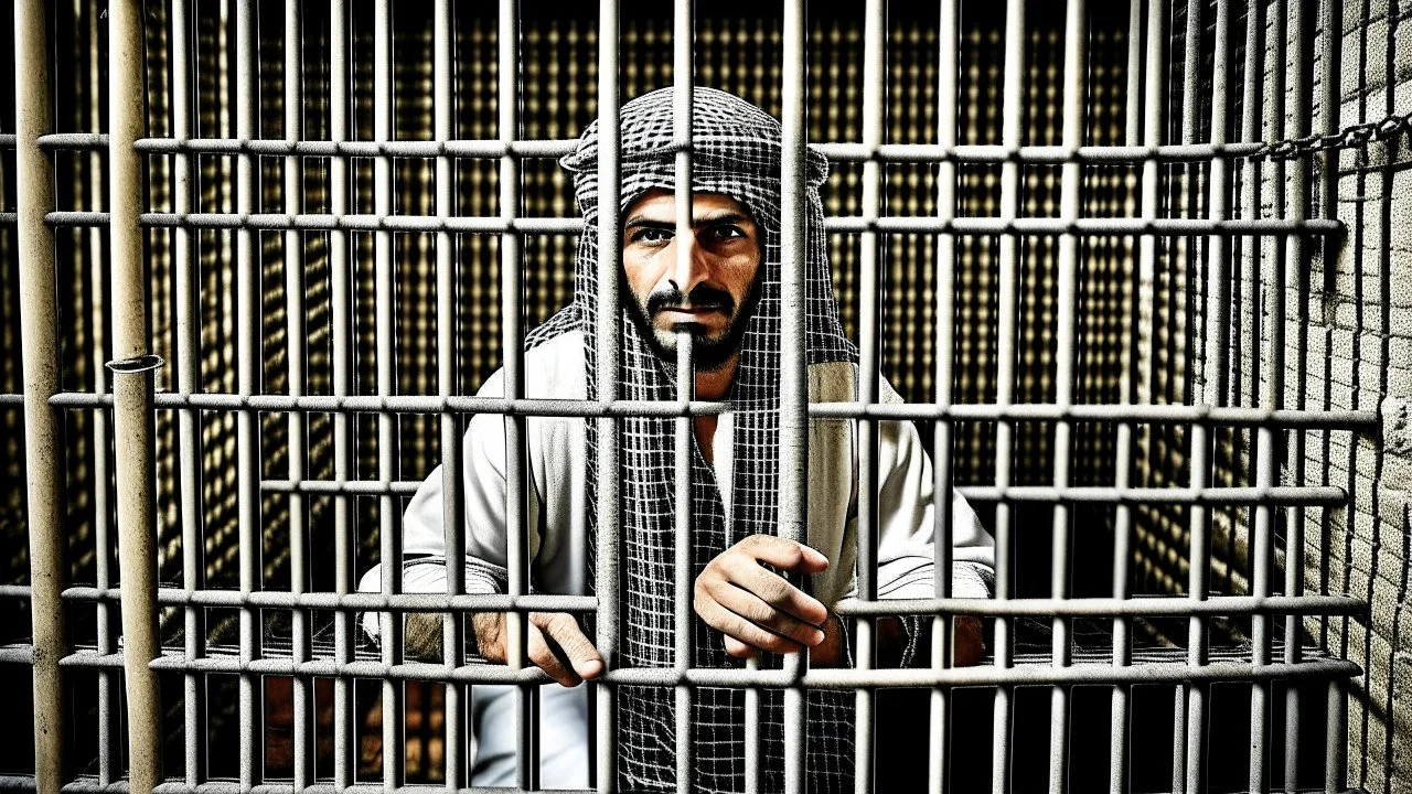 rich prisoner behined cage arab