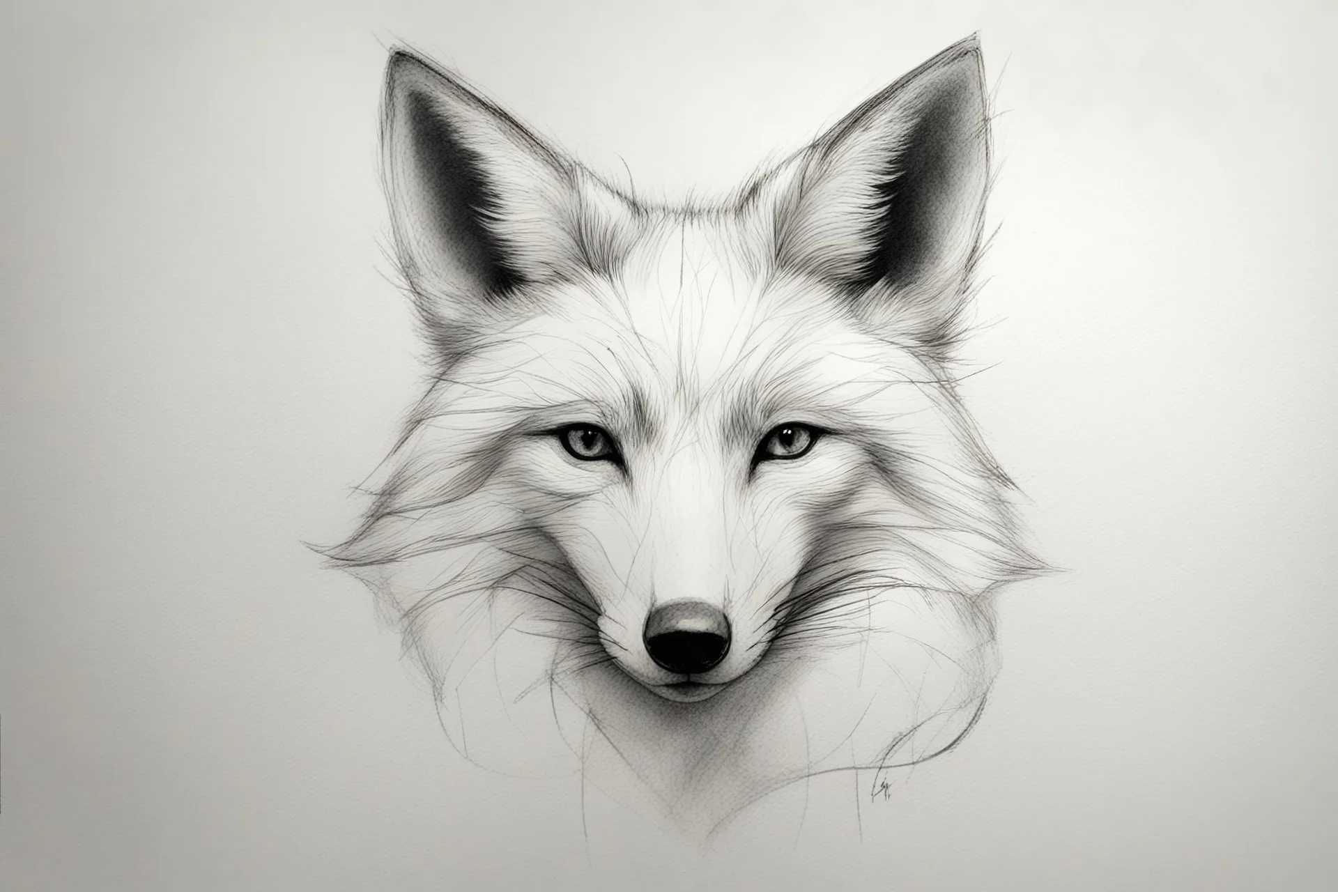 faint sketch of a fox’s head