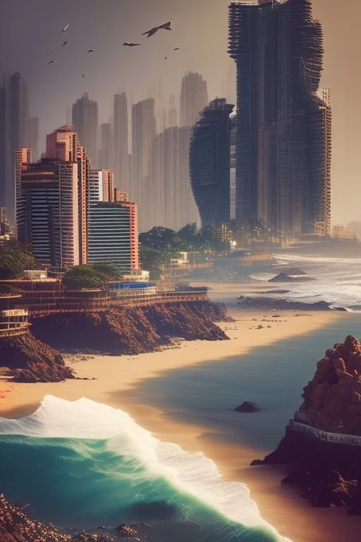 Modern futuristic Mumbai coast