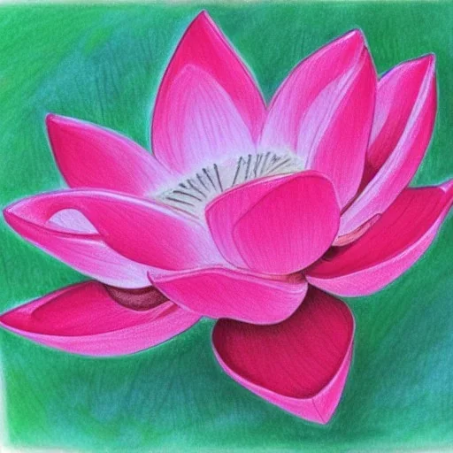 drawing lotus, pink, watercolor