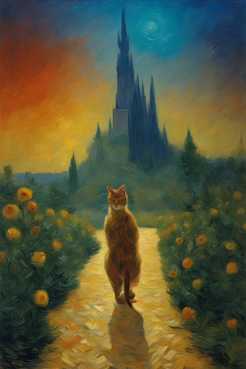 Portrait of a cat by Van Gogh