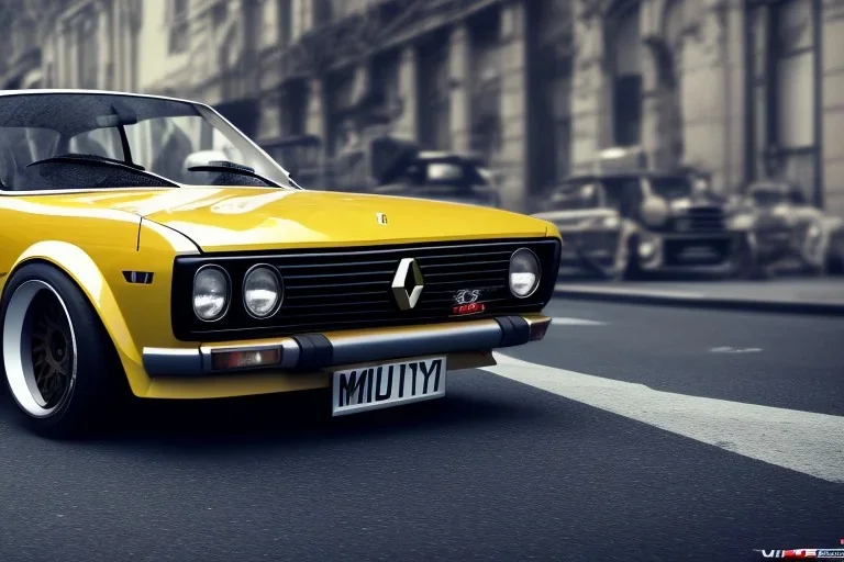 a renault 12 car version , 4k ,ultra realistic,concept 4k ,on street, parked