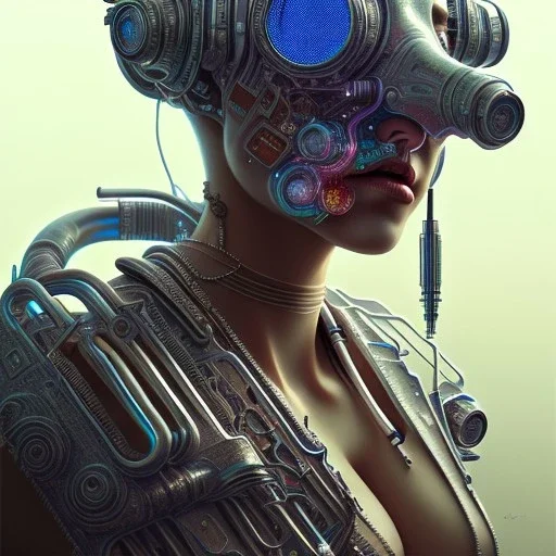 beautiful cyberpunk huge woman, hyper detailed, hyperdetailed, intricately detailed, illustration, concept art, hyper detailed, post-apocalyptic, oil on canvas,