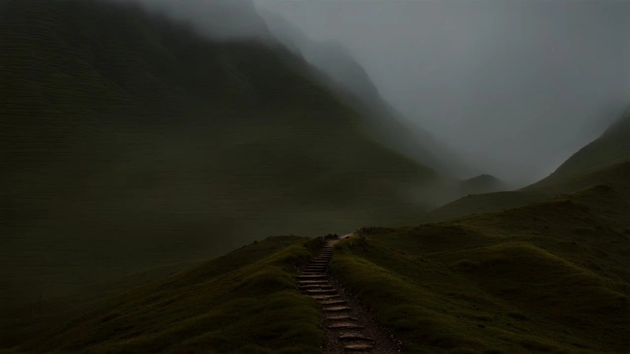 trail through the misty mountains