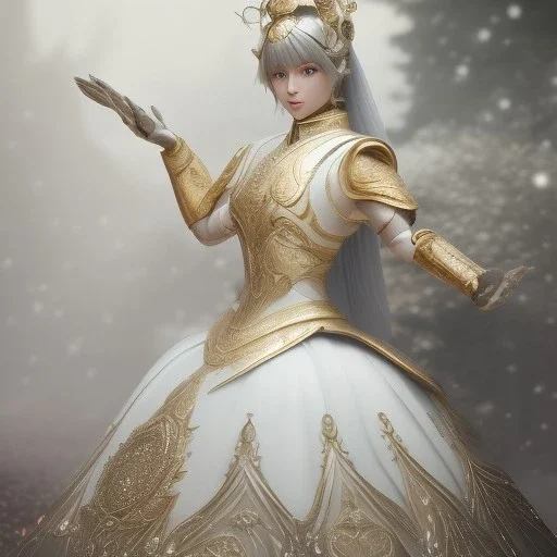 smooth hyper realistic, beautiful Japanese goddess robot hands, run on dark cosmos background, cat еye, extremely sharp detail, finely tuned detail, ultra high definition, 8 k, unreal engine 5, ultra sharp focus, accurate sword wings, positive smile, lot of details, fit within portrait, Ambiance winter, perfect composition, perfect hair, perfect hands, finger up gestures