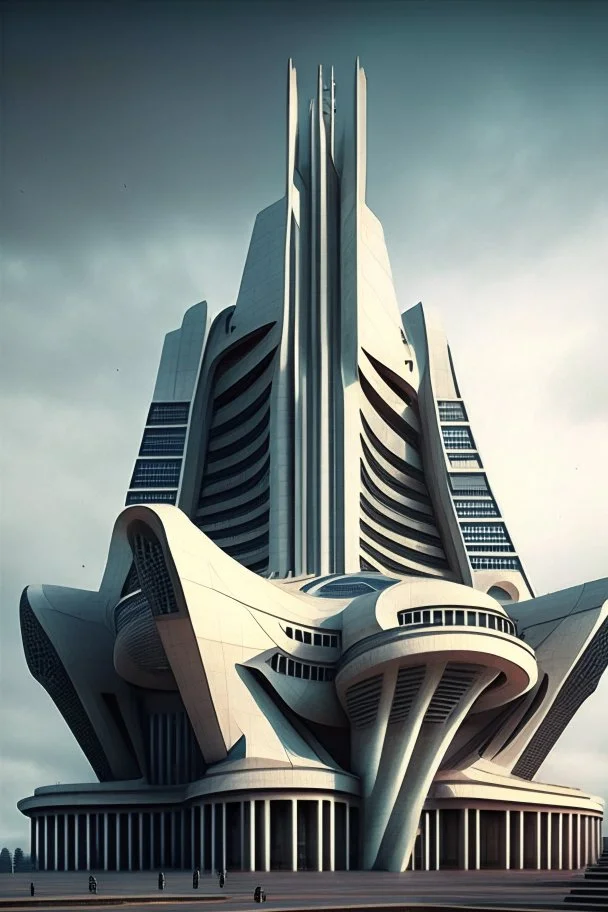 Futuristic Architecture of the building of central bank of a country