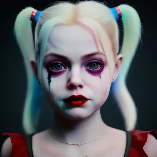 Cute baby character harley quinn, photo realistic, unreal engine, cinematic lighting 8k --v 4