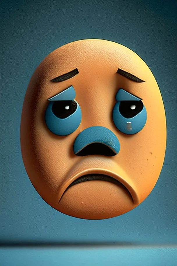 Retrato de un emoji con carita triste