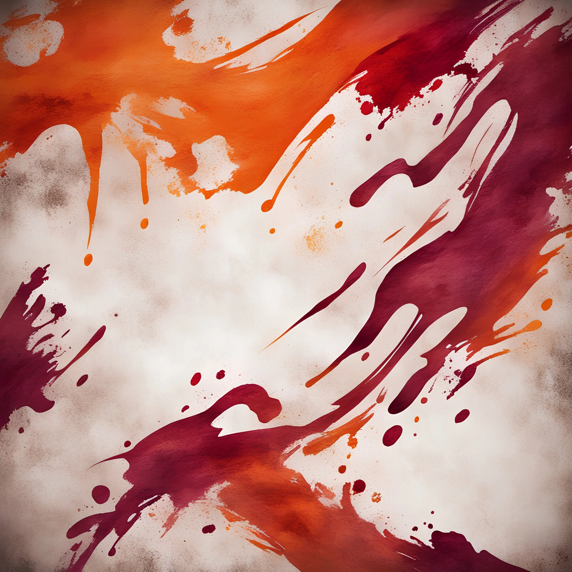 Hyper Realistic marble patterned brush-strokes maroon & orange on rustic grungy background with vignette effect