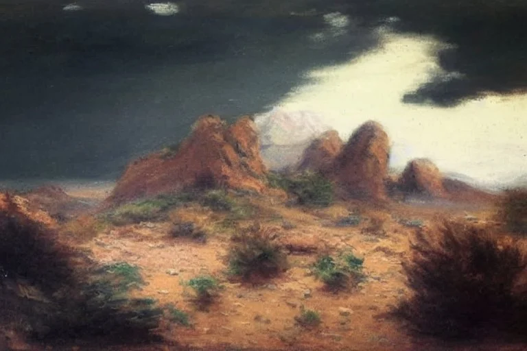 Clouds, mountains, distant mountains, vegetations, sand, desert, rocks, philip wilson steer impressionism paintings