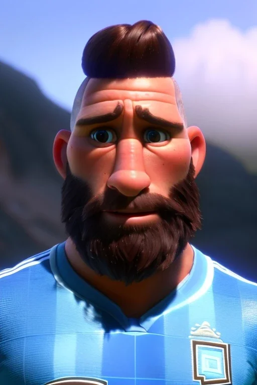 Realistic otamendi Argentina soccer player Portrait, mid shot view, epic, concept art, art station, 3d, photo studio, blue clean background, unreal engine 5, ray tracing, RTX, lumen lighting, ultra detail, volumetric lighting.