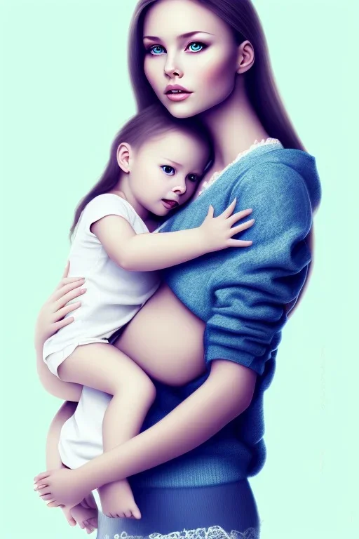 woman holding child, cute, beautiful