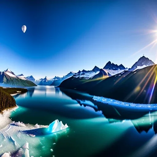 Glacier Bay National Park, Alaska,aerial view,extremely detailed digital painting, high resolution,8k, realistic, beautiful, volumetric lighting, mystical colors ,perfectly centered image, perfect composition, rim light, beautiful lighting,masterpiece, stunning scene, raytracing, anatomically correct, in the style Van Gogh and robert e howard and Ken Kelley and Ohrai Noriyoshi and Simon Bisley and tomzj1.