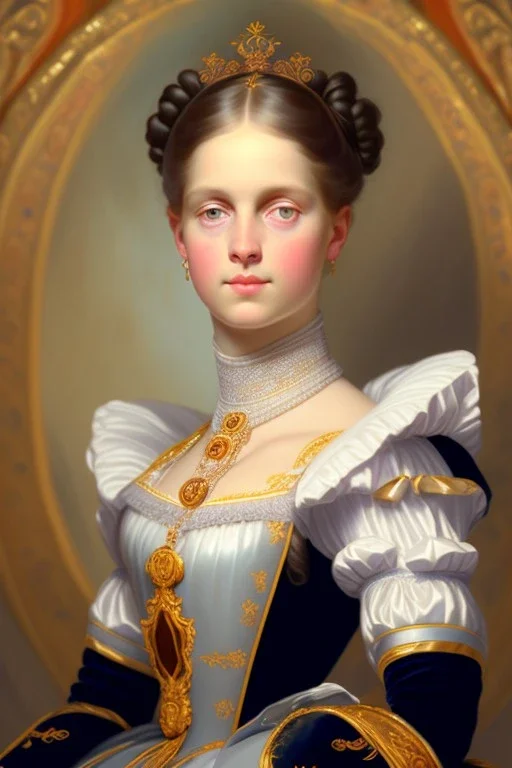 https://upload.wikimedia.org/wikipedia/commons/a/aa/Elisabeth_of_Austria%2C_by_Franz_Xaver_Winterhalter.jpg .Cat face instead of human face, paws instead of human paws