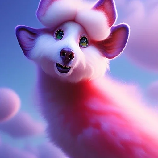 pixar style,realistic painting of a beautiful girl and jam marmelade,volumetric blue clouds,pink sky environment and flying strawberries in background, volumetric lighting,dramatic lighting, detailed digital painting, extreme dense and fine fur, anime, ornate, colour-washed colors, elegant, small minutiae, tiny features, particulars, centered, smooth, sharp focus, renderman gofur render, 8k, uhd, detailed eyes, realistic shaded volumetric lighting,caustics,backligh