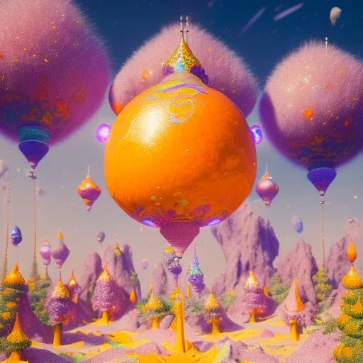 orange and violet landsacape with multicolored crystals falling from the sky, full of details, smooth, bright sunshine，soft light atmosphere, light effect，vaporwave colorful, concept art, smooth, extremely sharp detail, finely tuned detail, ultra high definition, 8 k, unreal engine 5, ultra sharp focus