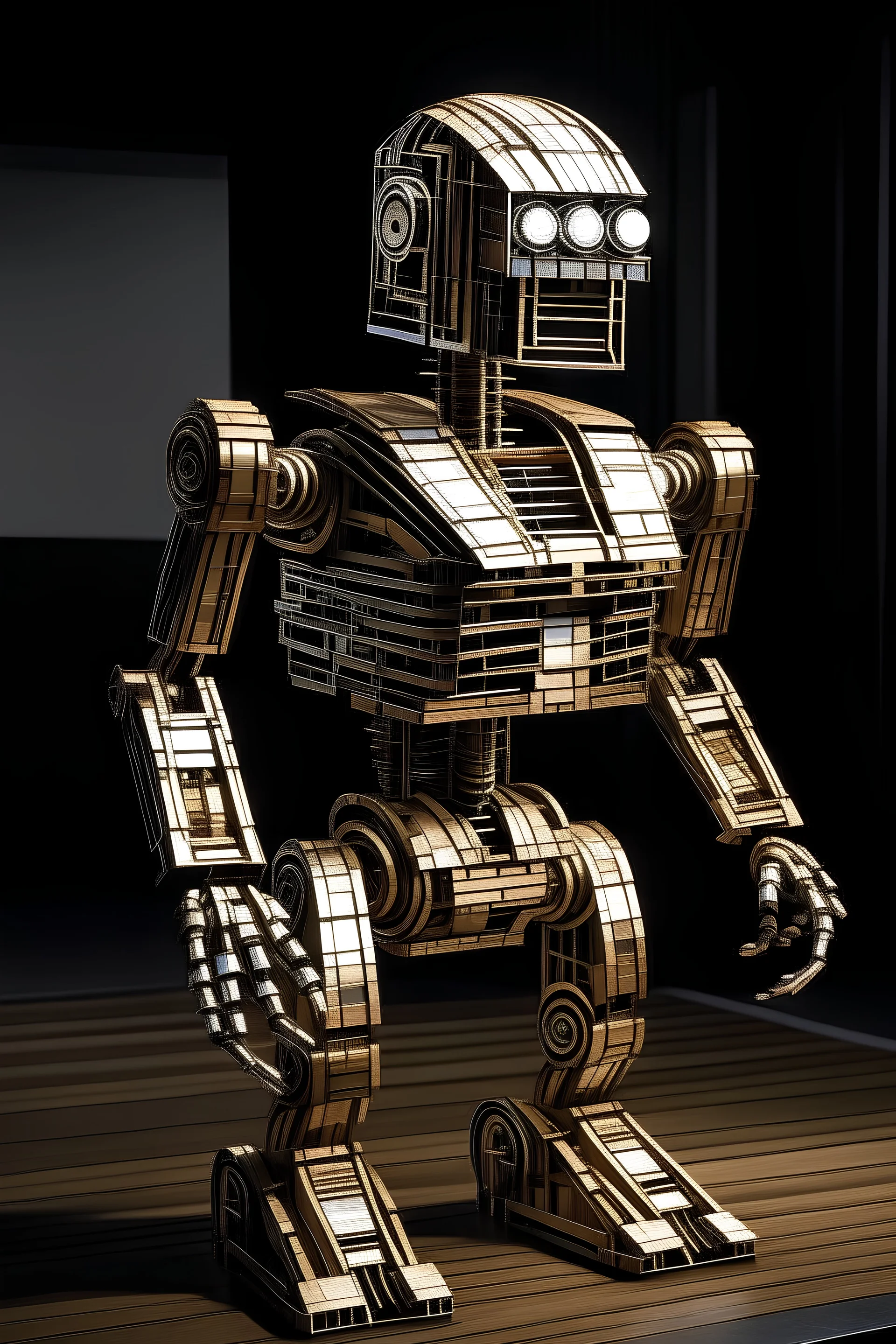 robot made out of an optic illusion effect