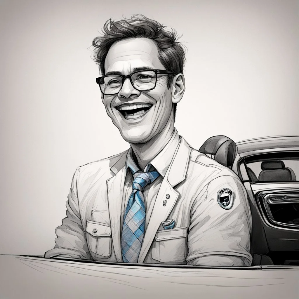 нарисуй счастливого владельца бмв