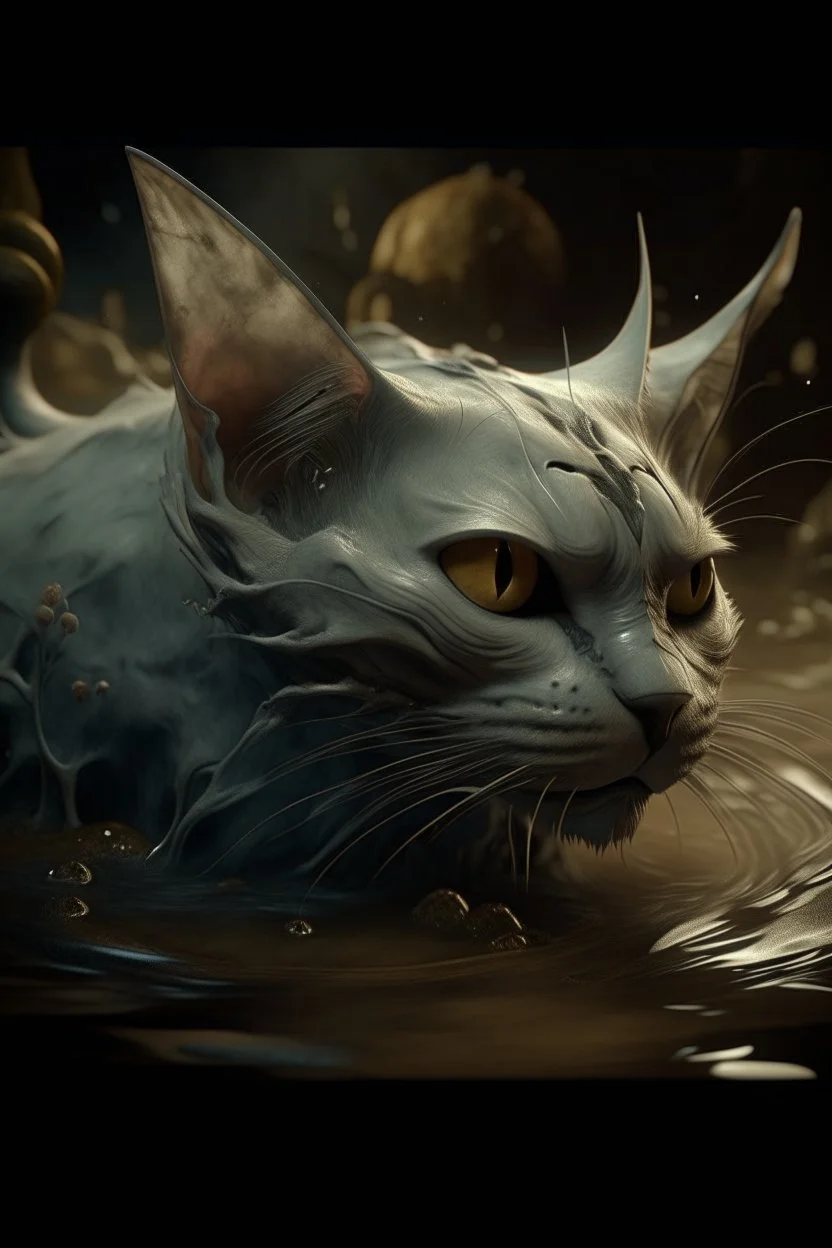 Bosch nightmares painting style Title: a cat dace ,insanely detailed octane render trending on artstation, 8k artistic photography, photorealistic concept art, soft natural volumetric cinematic perfect light, chiaroscuro, award-winning photograph, masterpiece, oil on canvas, Raphael, Caravaggio, Greg Rutkowski, people, beksinski, Giger