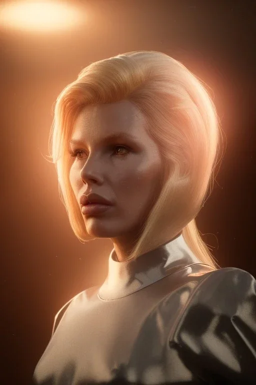 Ultra Realistic retro sci-fi scene, portrait, blonde woman, sweet young Kim Basinger face, perfect iris, glow eyes, makeup. Saturn background, Retro sci-fi style, helmet, tight latex coat, fog, rain, soft color, highly detailed, unreal engine 5, ray tracing, RTX, lumen lighting, ultra detail, volumetric lighting, 3d, finely drawn, high definition, high resolution.