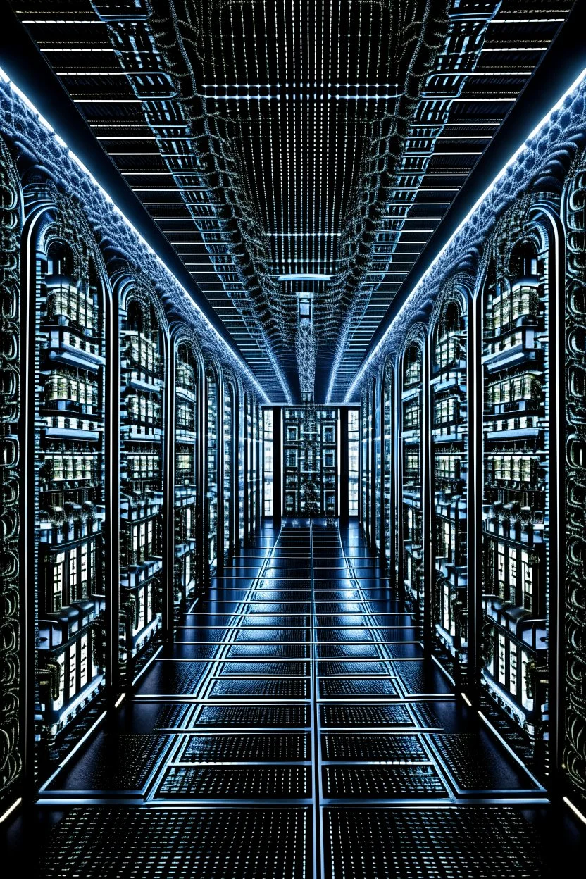 Hyper realistic image of an evil supercomputer like skynet