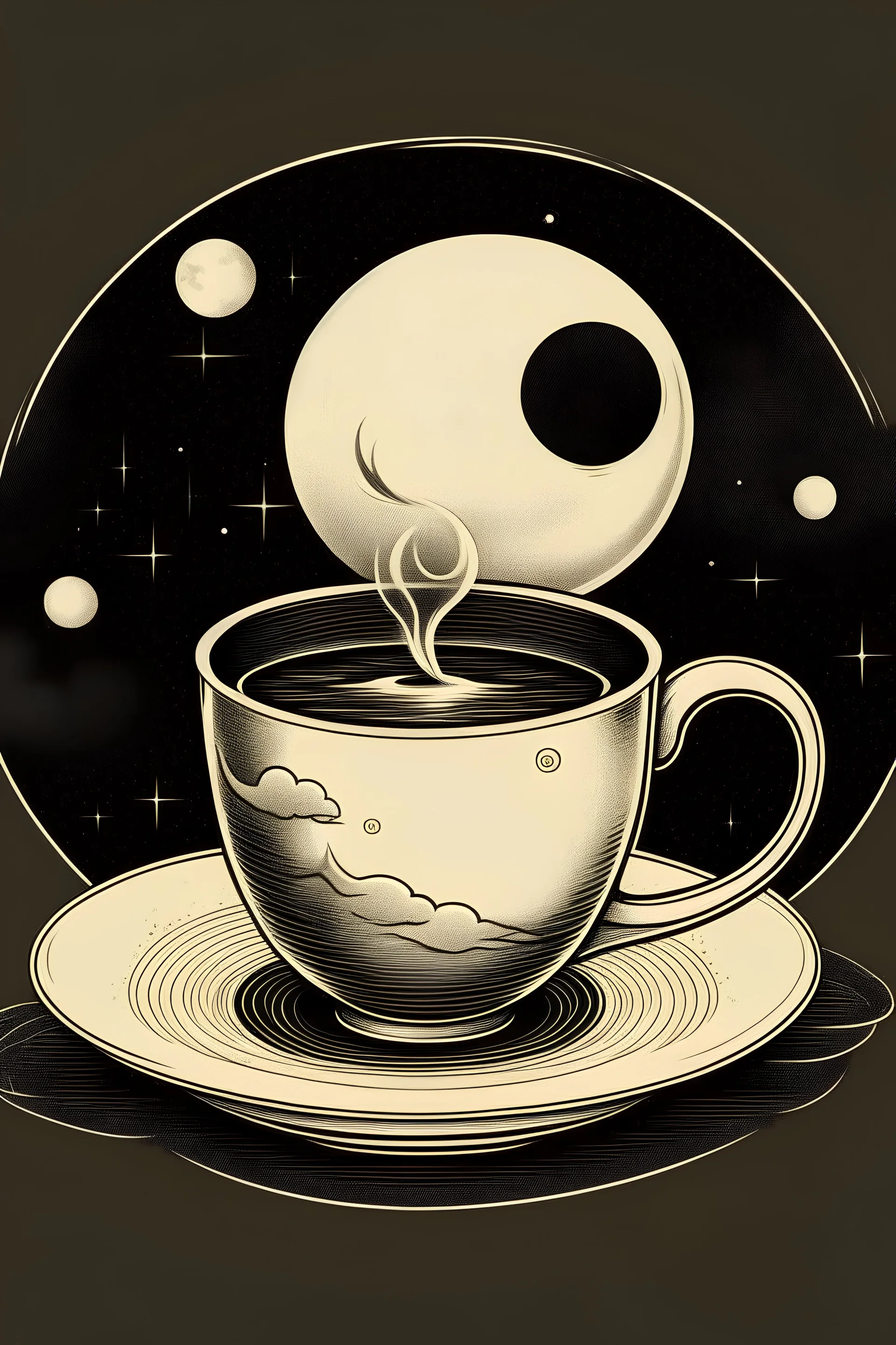 Moon and coffee retro
