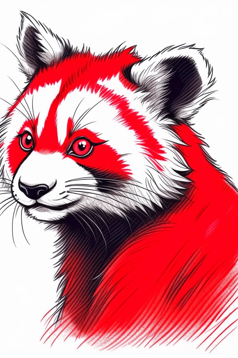 sketch of red panda