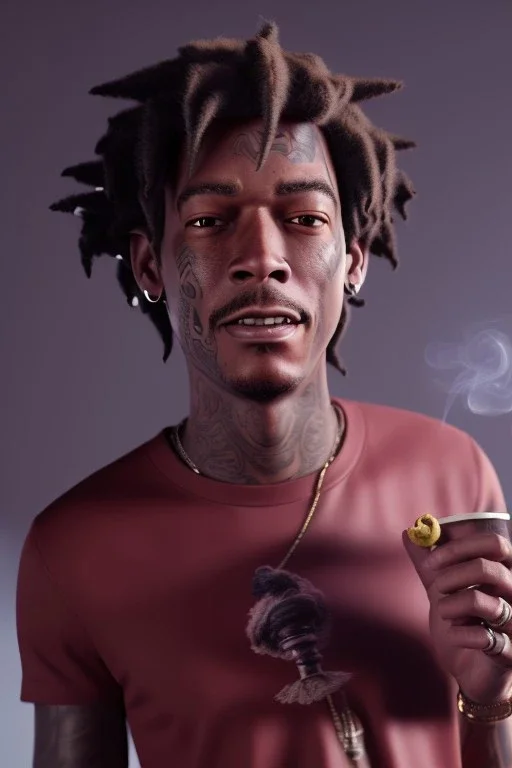 wiz khalifa, smoking joint, highly detailed, cinematic 16k