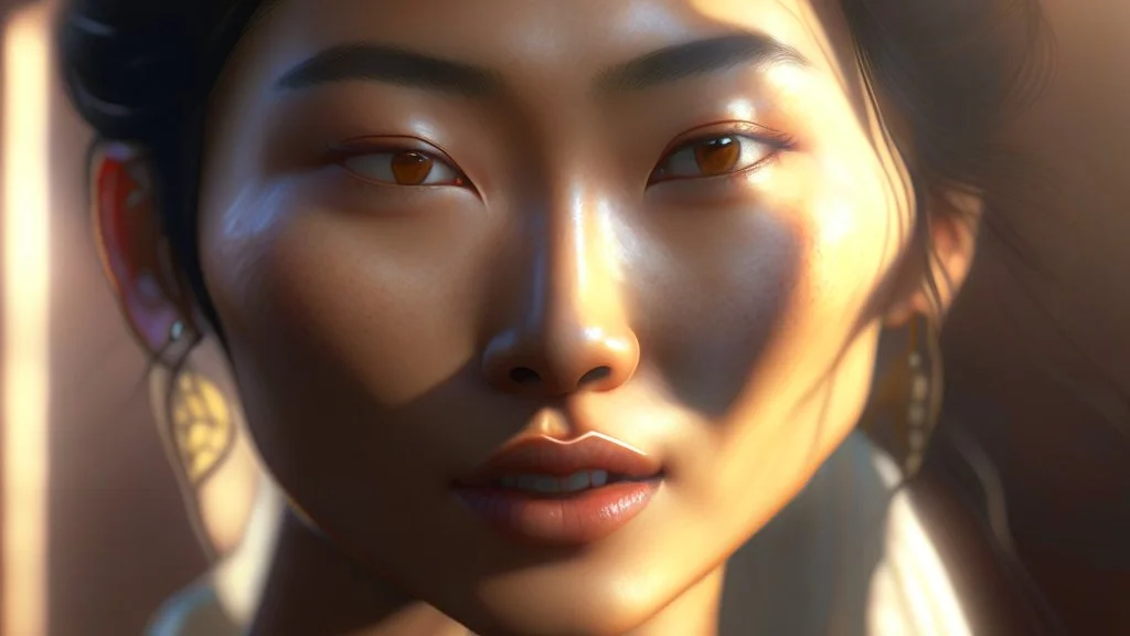 portrait of a beautyfull asiatic woman, art by kiera malone photography, concept art modern photorealistic, in the style of , Artstation, sunlight, Unreal Engine sharp fine details trending on artstation reflections 4k ultra realistic post-processing